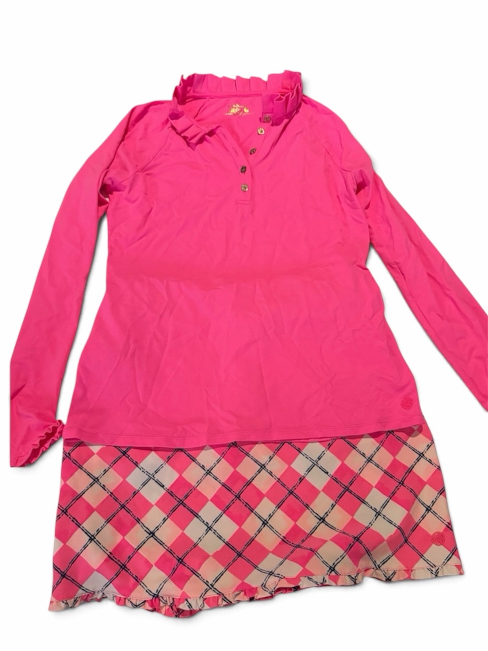 Lilly Pulitzer Pink Plaid Mini Skirt with Black Accents - Picture 5 of 5